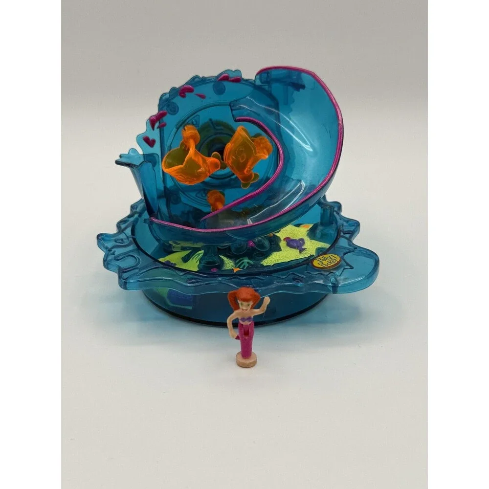 Vintage Mattel Polly Pocket Blue Water Slide Mermaid Doll Playset 1999 Sea Life